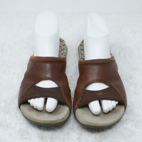 Merrell Pesaro Brown Leather Sandals Slide Size 8 - Picture 2 of 8